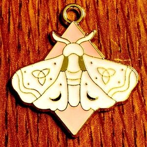 Multicolored Adorable Moth Charm Pendant- Perfect for Jewelry- Pink, White,&Gold